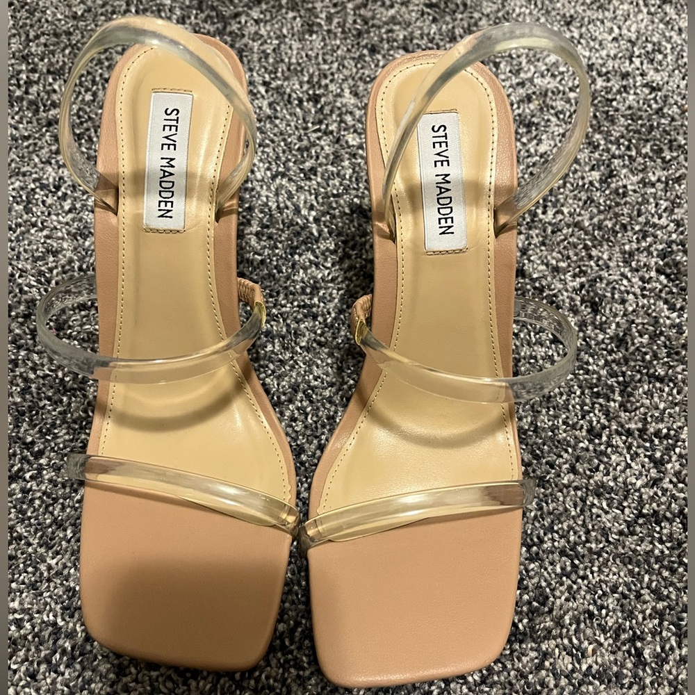 CLEAR STRAPPED STEVE MADDEN HEELS